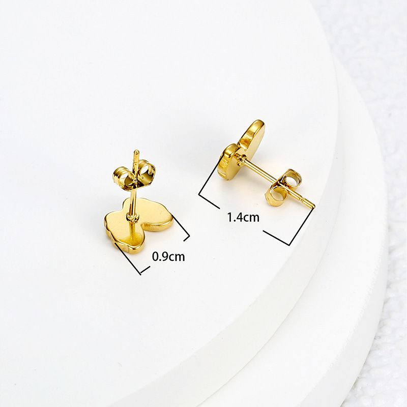 18k Gold Plated Butterfly Stainless Steel Women's Earrings | Wholesale Jewelry Only 3