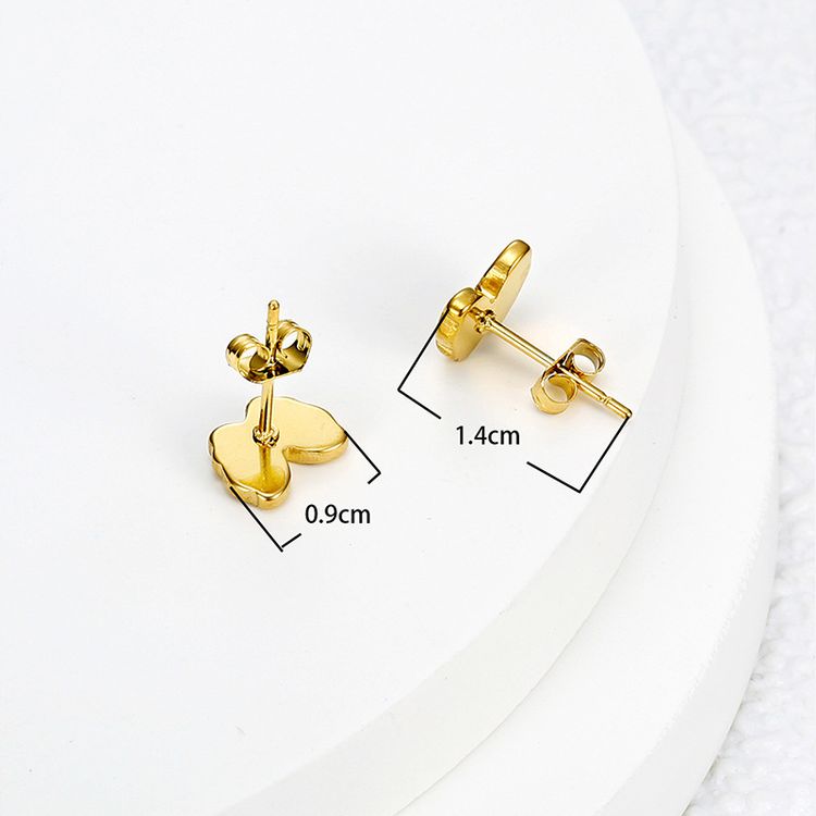 18k Gold Plated Butterfly Stainless Steel Women's Earrings | Wholesale Jewelry Only 3