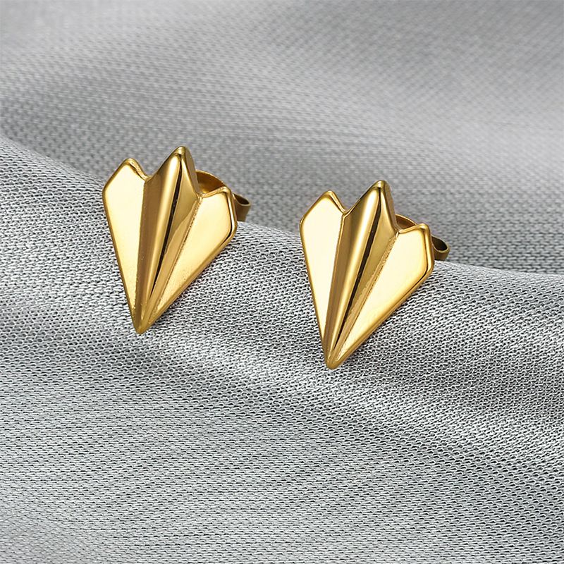 Fashion airplane titanium steel earrings for women earrings18k gold plated | Wholesale Jewelry Only 0