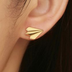 Fashion airplane titanium steel earrings for women earrings18k gold plated | Wholesale Jewelry Only