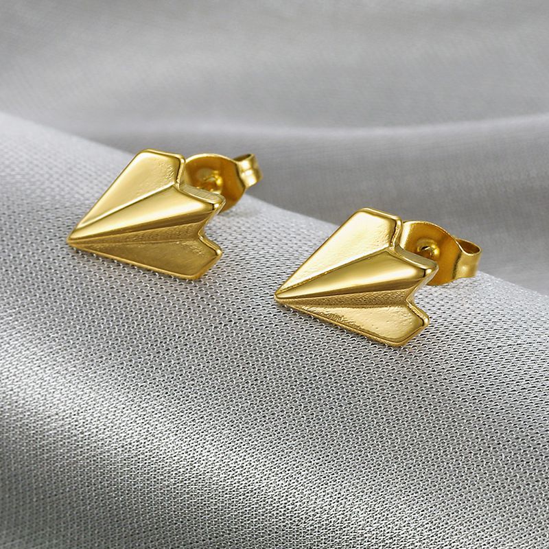 Fashion airplane titanium steel earrings for women earrings18k gold plated | Wholesale Jewelry Only 3