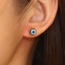 Hip Hop Vintage Devil's Eye Women's Stainless Steel Earrings | Wholesale Jewelry Only