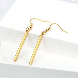 Wholesale Vertical bar titanium steel geometric long earrings | Wholesale Jewelry Only