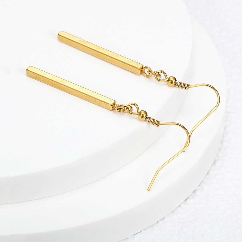 Wholesale Vertical bar titanium steel geometric long earrings | Wholesale Jewelry Only 1