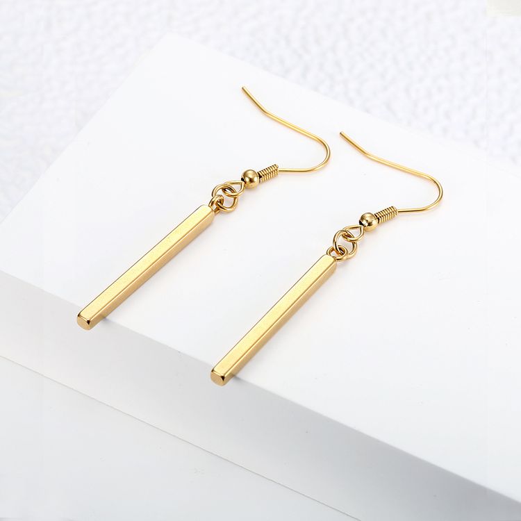 Wholesale Vertical bar titanium steel geometric long earrings | Wholesale Jewelry Only 2