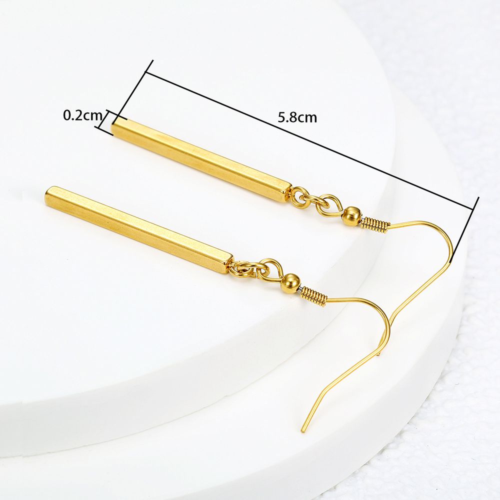 Wholesale Vertical bar titanium steel geometric long earrings | Wholesale Jewelry Only 3