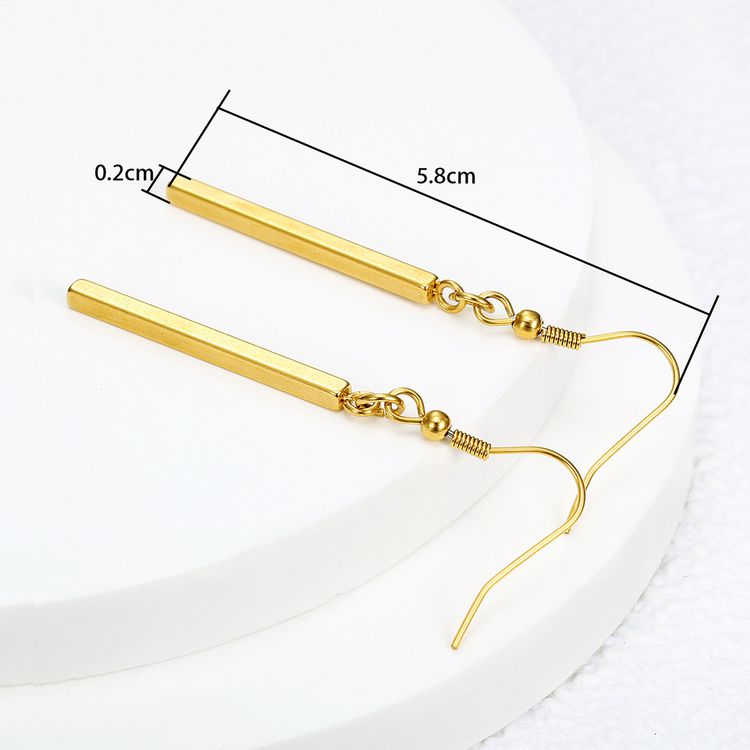 Wholesale Vertical bar titanium steel geometric long earrings | Wholesale Jewelry Only 3