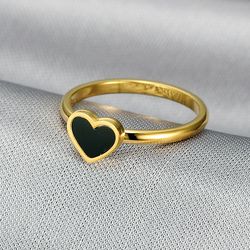 Wholesale Black Heart Titanium Ring Women's Ring | Wholesale Jewelry Only