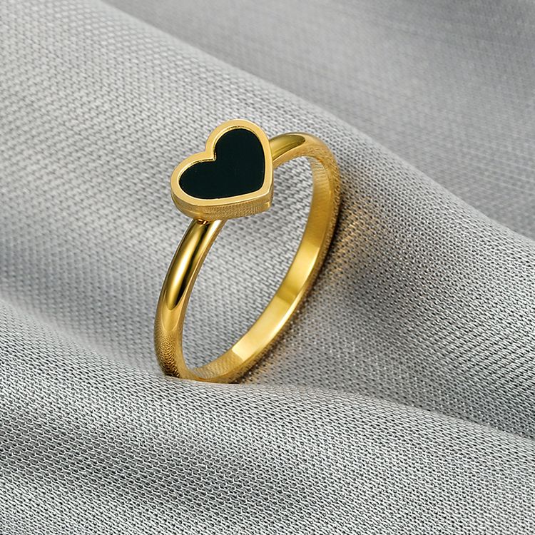 Wholesale Black Heart Titanium Ring Women's Ring | Wholesale Jewelry Only 4