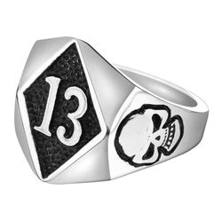 Wholesale Skull Titanium Men's Ring Number 13 Index Finger Ring | Wholesale Jewelry Only