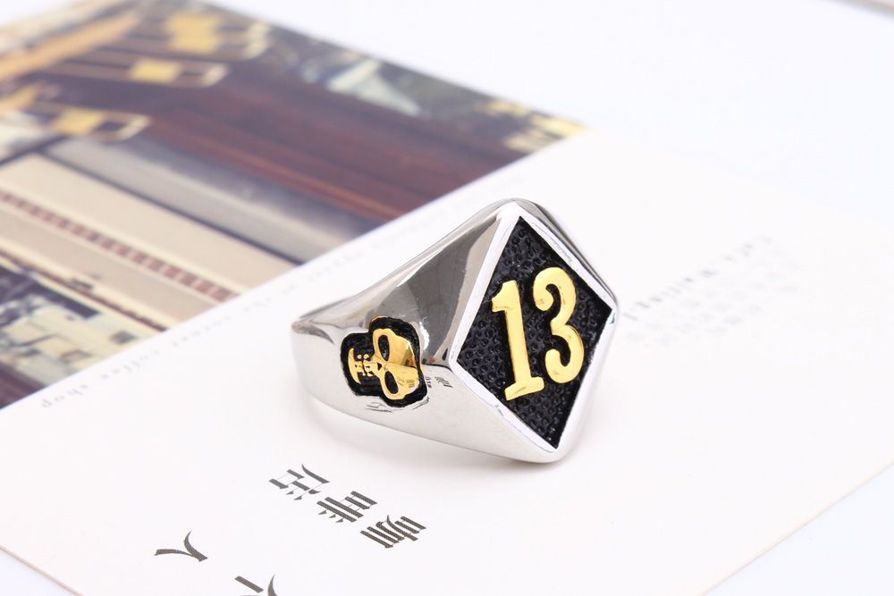 Wholesale Skull Titanium Men's Ring Number 13 Index Finger Ring | Wholesale Jewelry Only 2