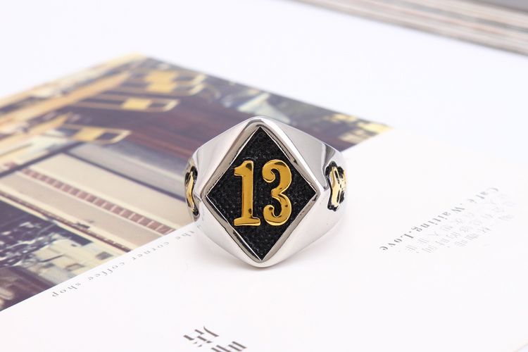 Wholesale Skull Titanium Men's Ring Number 13 Index Finger Ring | Wholesale Jewelry Only 3