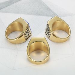 Hip Hop Punk Retro 18K Genuine Gold Plated CZ Titanium Steel Men's Rings | Wholesale Jewelry Only