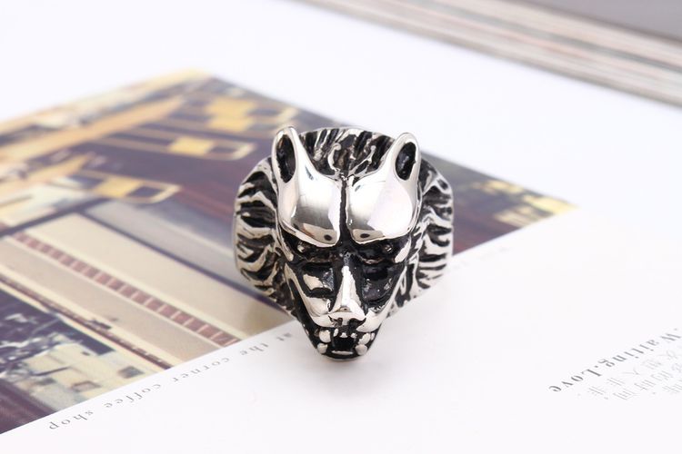 Titanium steel ring men's retro wolf head ring Wholesale | Wholesale Jewelry Only 2