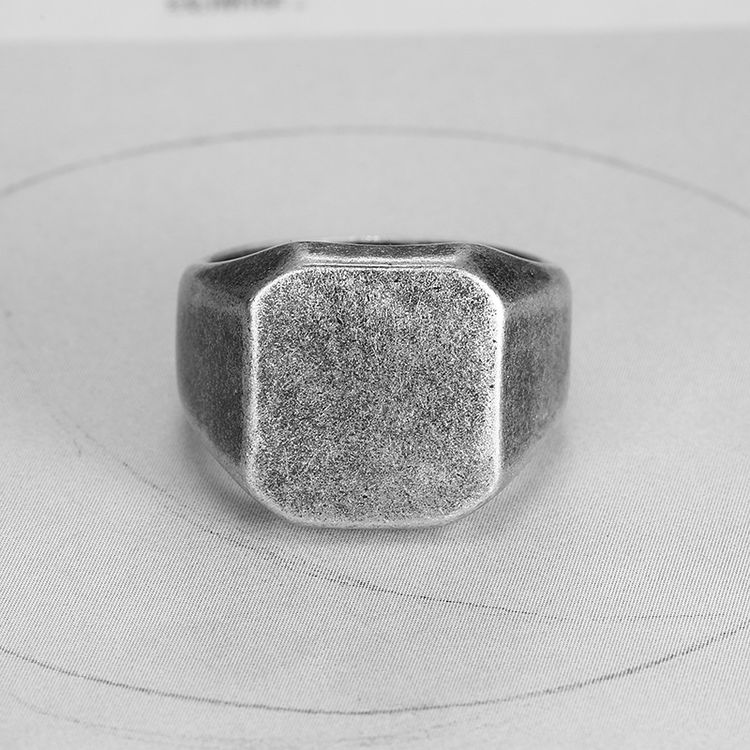 Retro Nostalgic Glossy Titanium Stainless Steel Men's Ring | Wholesale Jewelry Only