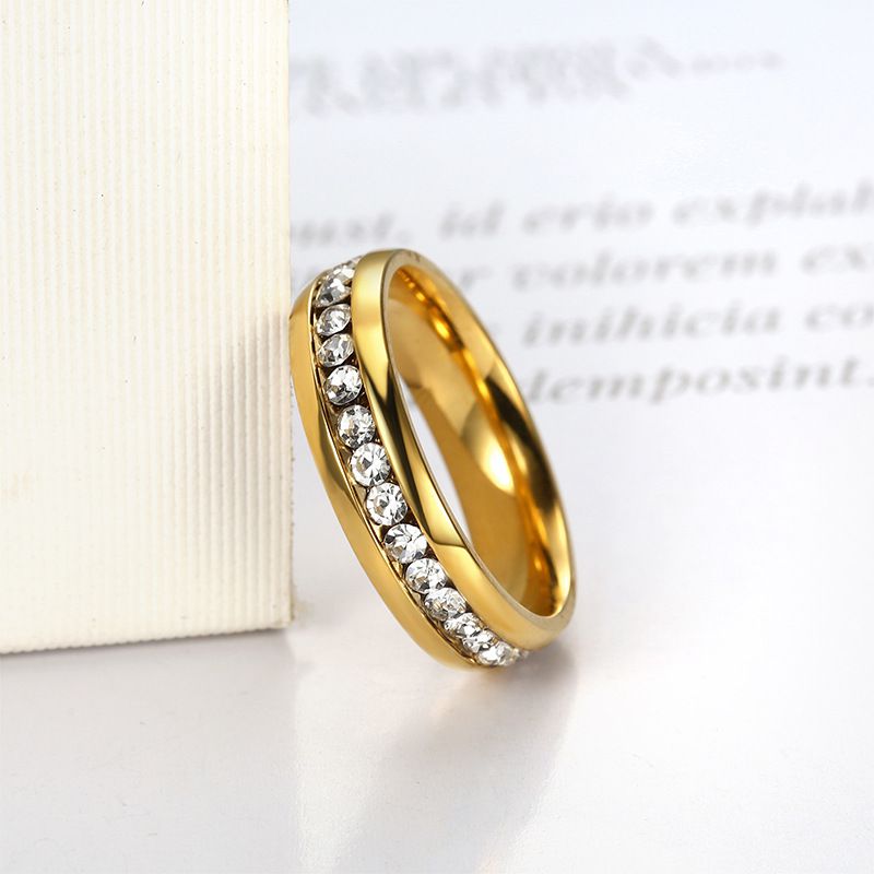 Japanese Harajuku cold sweet women's titanium steel ring lovely CZ | Wholesale Jewelry Only 3