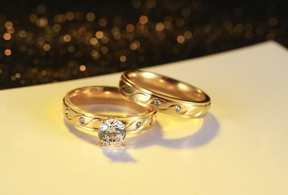 Fashion Titanium Zirconia Ring Women Korea Stainless Steel Pair Ring | Wholesale Jewelry Only 1