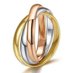 Fashion Three Rings Women's 316L Stainless Steel Mobius Ring | Wholesale Jewelry Only