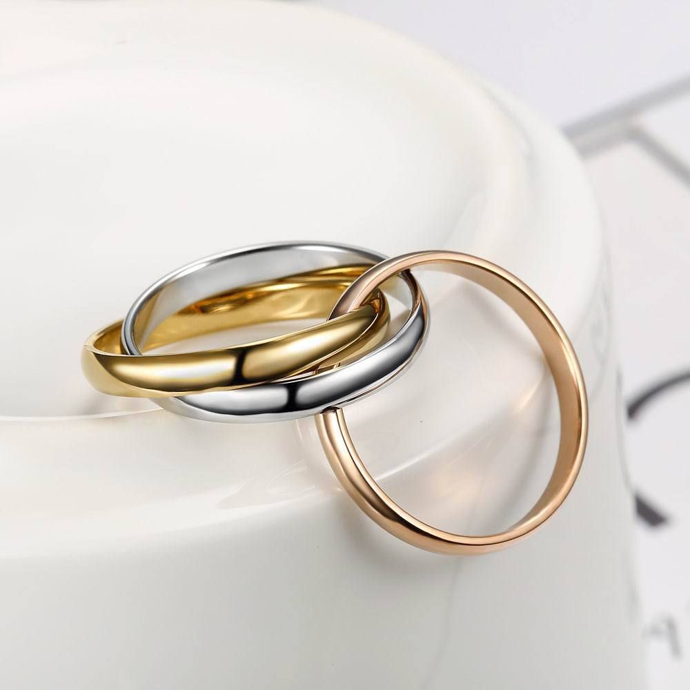 Fashion Three Rings Women's 316L Stainless Steel Mobius Ring | Wholesale Jewelry Only 1
