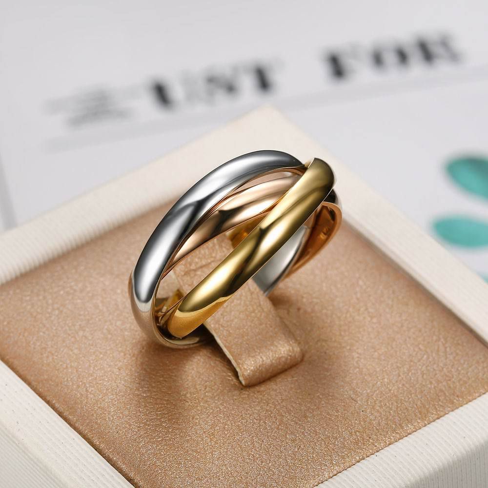 Fashion Three Rings Women's 316L Stainless Steel Mobius Ring | Wholesale Jewelry Only 3
