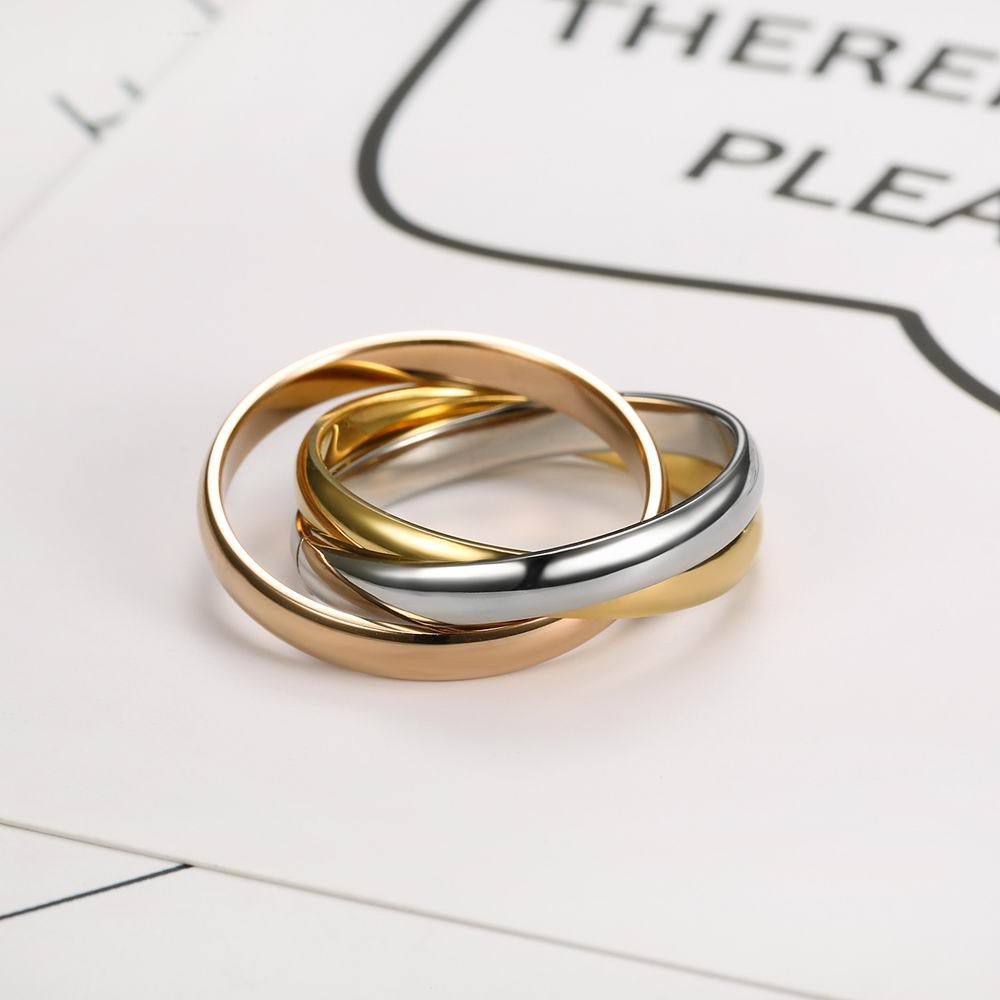 Fashion Three Rings Women's 316L Stainless Steel Mobius Ring | Wholesale Jewelry Only 4