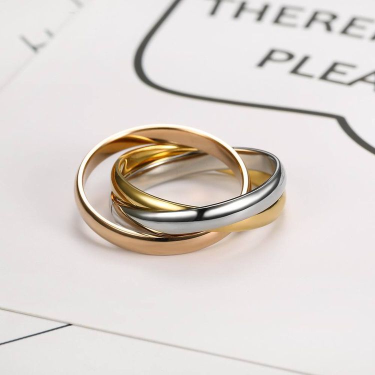 Fashion Three Rings Women's 316L Stainless Steel Mobius Ring | Wholesale Jewelry Only 4