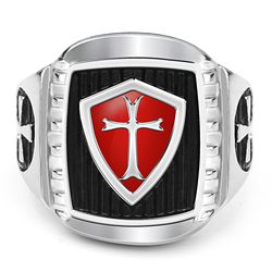 Wholesale Red Cross 316L Stainless Steel Rings for men | Wholesale Jewelry Only