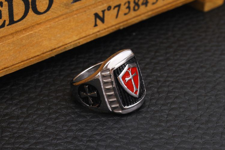 Wholesale Red Cross 316L Stainless Steel Rings for men | Wholesale Jewelry Only 2