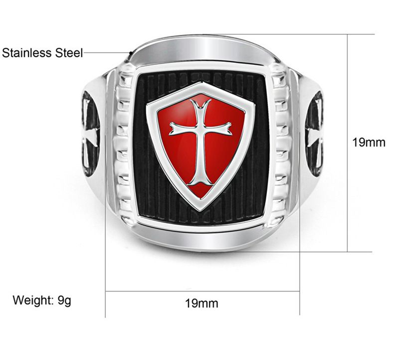 Wholesale Red Cross 316L Stainless Steel Rings for men | Wholesale Jewelry Only 4