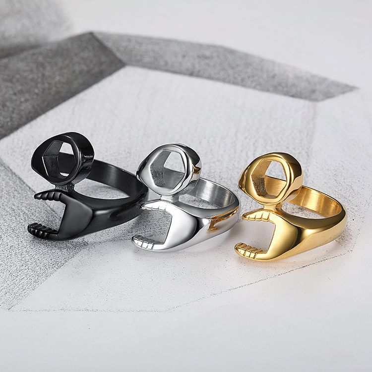 Wholesale Titanium Men's Wrench Stainless Steel Ring | Wholesale Jewelry Only 3
