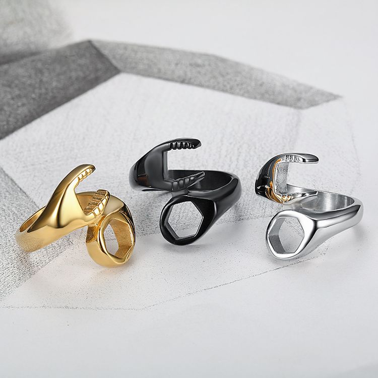 Wholesale Titanium Men's Wrench Stainless Steel Ring | Wholesale Jewelry Only 4