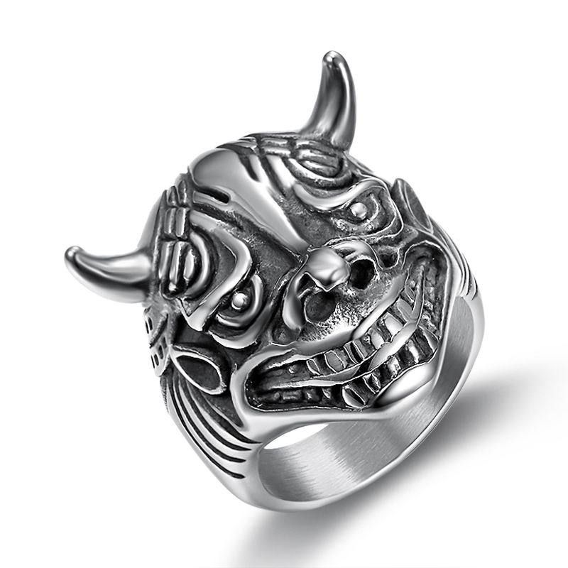 Vintage Bully Cast Bullhead Monster Men's Titanium Steel Ring | Wholesale Jewelry Only 0