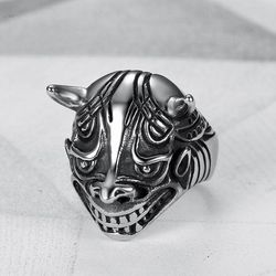 Vintage Bully Cast Bullhead Monster Men's Titanium Steel Ring | Wholesale Jewelry Only