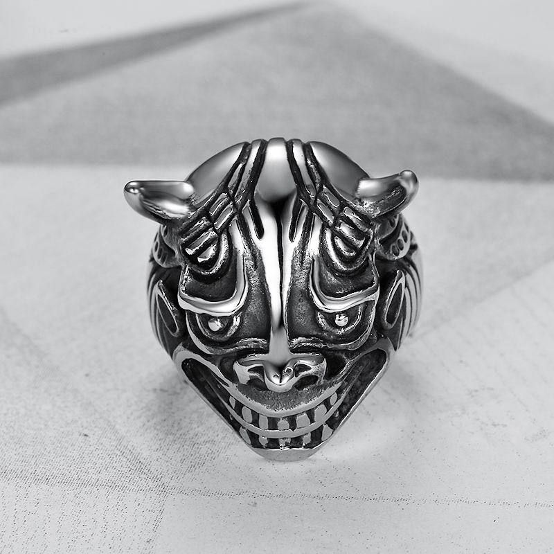 Vintage Bully Cast Bullhead Monster Men's Titanium Steel Ring | Wholesale Jewelry Only 3