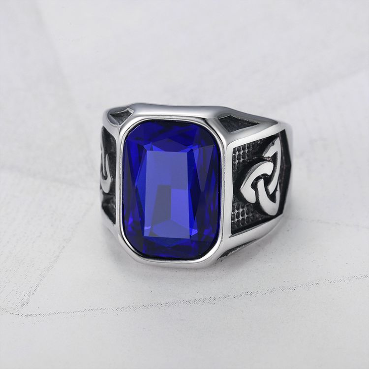 Men's Ruby Ring Fashion Viking Titanium Steel Ring Hip Hop Wholesale | Wholesale Jewelry Only 4