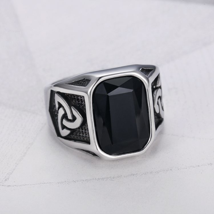 Men's Ruby Ring Fashion Viking Titanium Steel Ring Hip Hop Wholesale | Wholesale Jewelry Only 5
