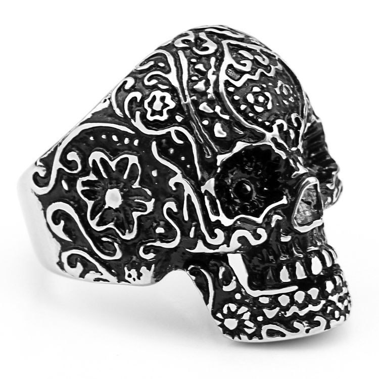 Retro Men's Skull Ring Stainless Steel Ring | Wholesale Jewelry Only
