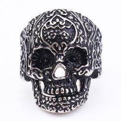 Retro Men's Skull Ring Stainless Steel Ring | Wholesale Jewelry Only