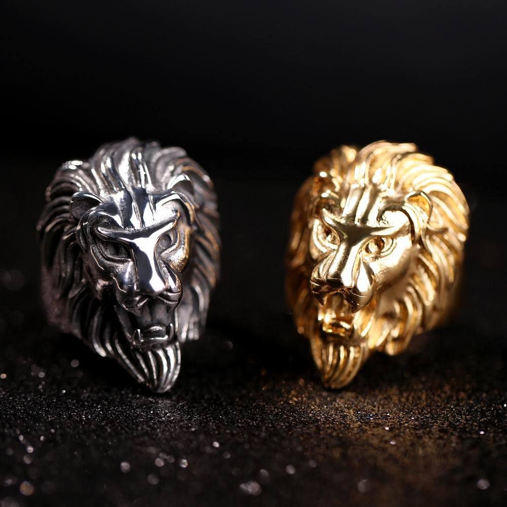 Bully Stainless Steel Lion Head Ring Men's Titanium Lion Ring | Wholesale Jewelry Only 2