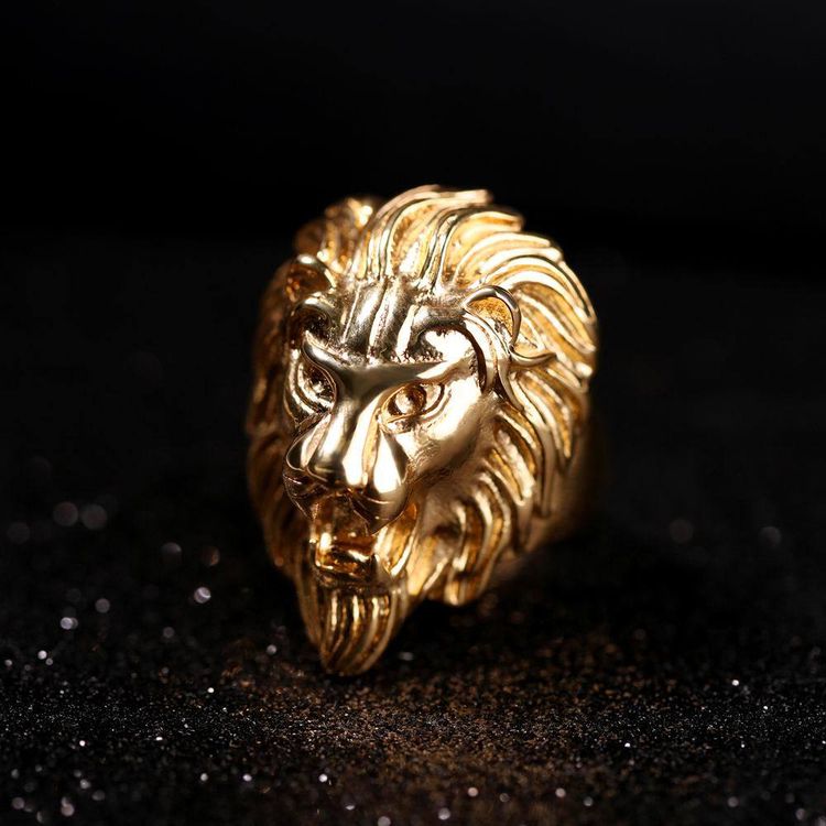 Bully Stainless Steel Lion Head Ring Men's Titanium Lion Ring | Wholesale Jewelry Only 3