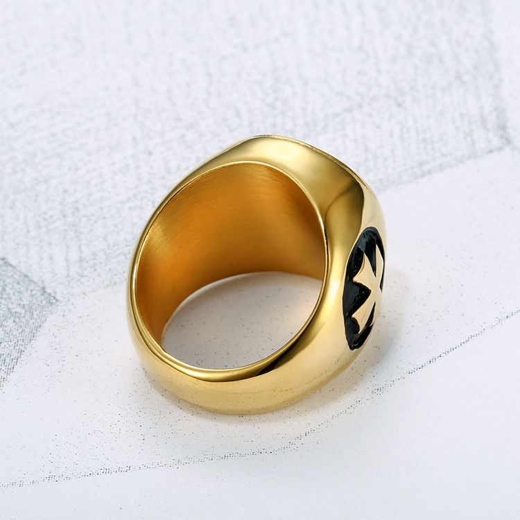 Wholesale Vintage Red Cross Men's Stainless Steel Ring  | Wholesale Jewelry Only 2