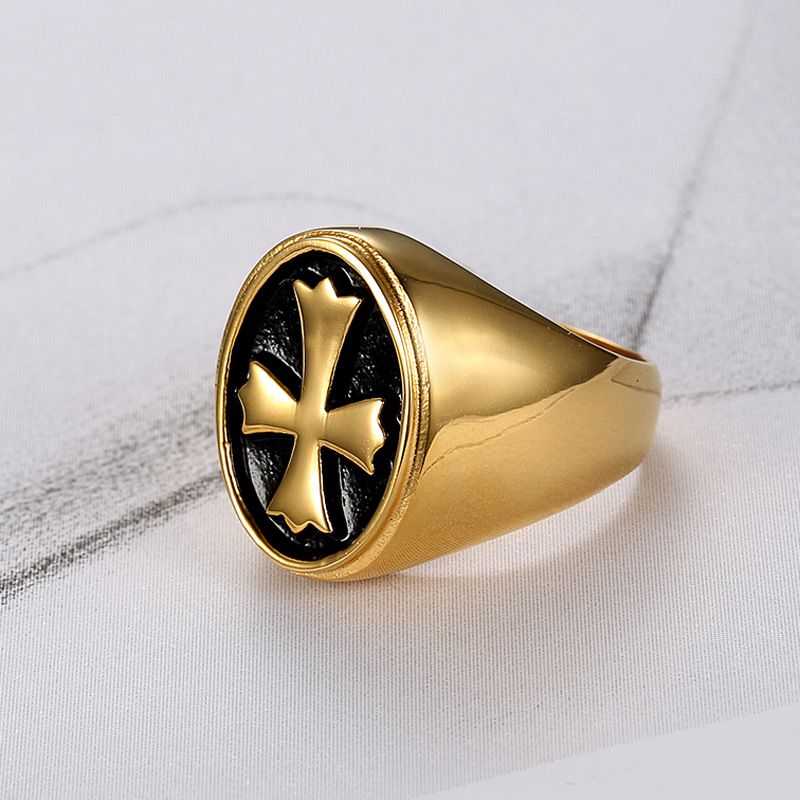 Retro Fashion Cross Men's Stainless Steel Ring   | Wholesale Jewelry Only 1