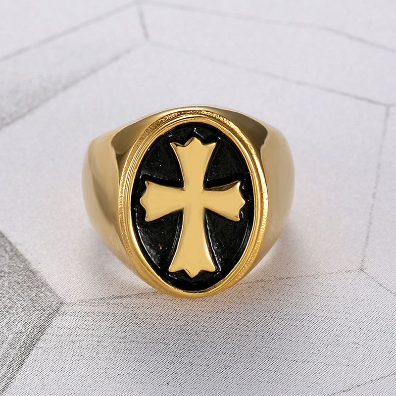 Retro Fashion Cross Men's Stainless Steel Ring   | Wholesale Jewelry Only 3