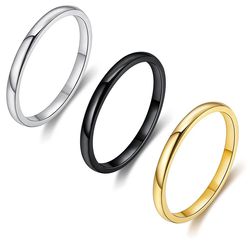 Wholesale Stylish Simple Thin Glossy Stainless Steel Women's Ring | Wholesale Jewelry Only