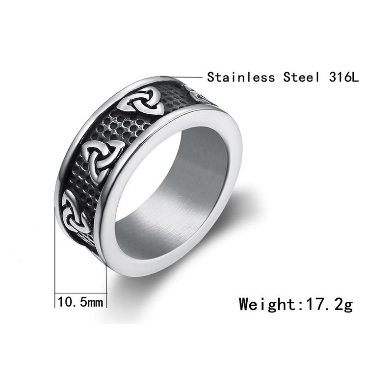 Vintage Viking Celtic Stainless Steel Men's Ring | Wholesale Jewelry Only 2