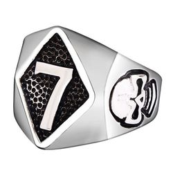 Retro Punk Skull Stainless Steel Men's Ring Number 7 | Wholesale Jewelry Only