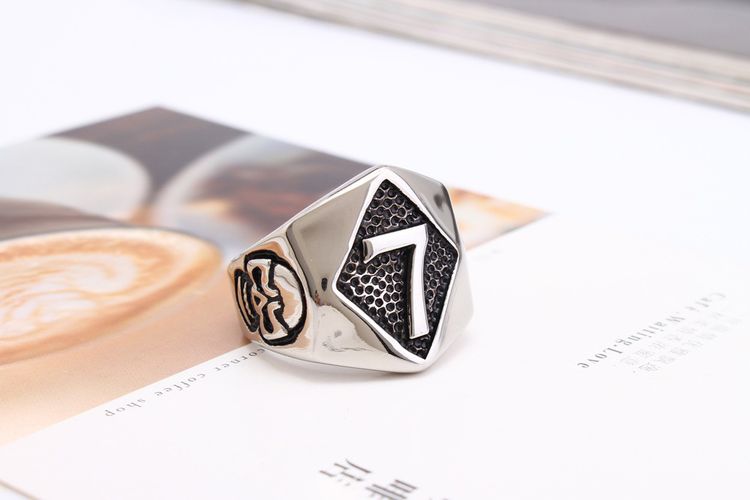 Retro Punk Skull Stainless Steel Men's Ring Number 7 | Wholesale Jewelry Only 2