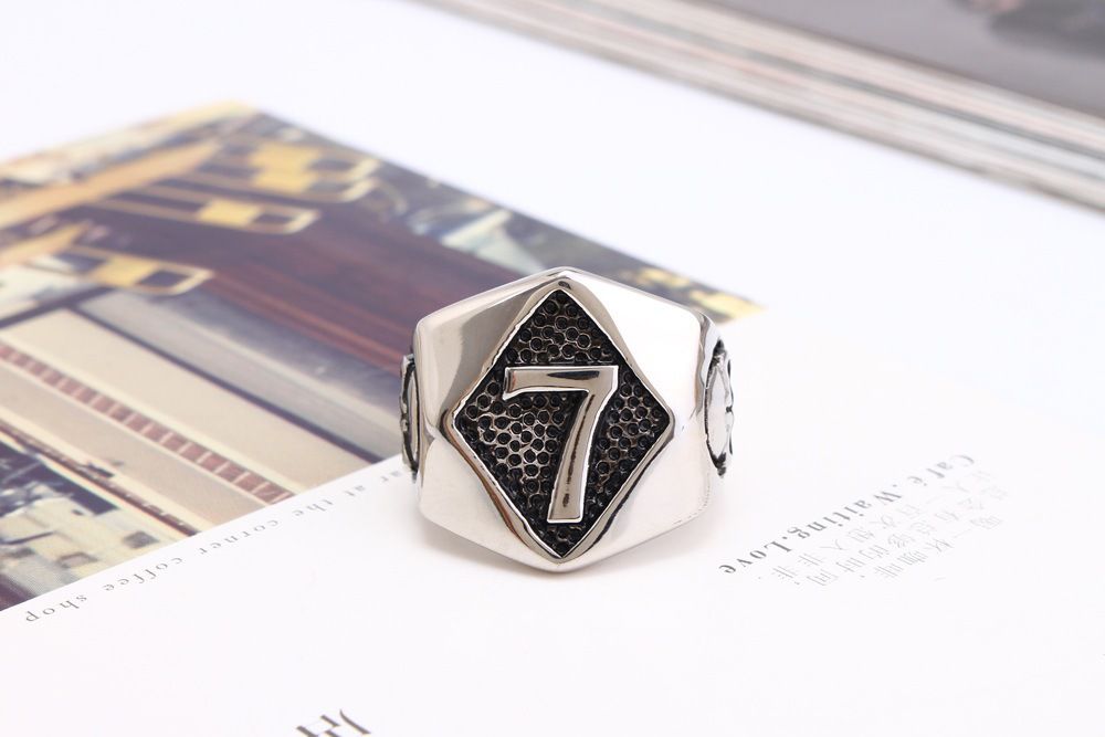 Retro Punk Skull Stainless Steel Men's Ring Number 7 | Wholesale Jewelry Only 3