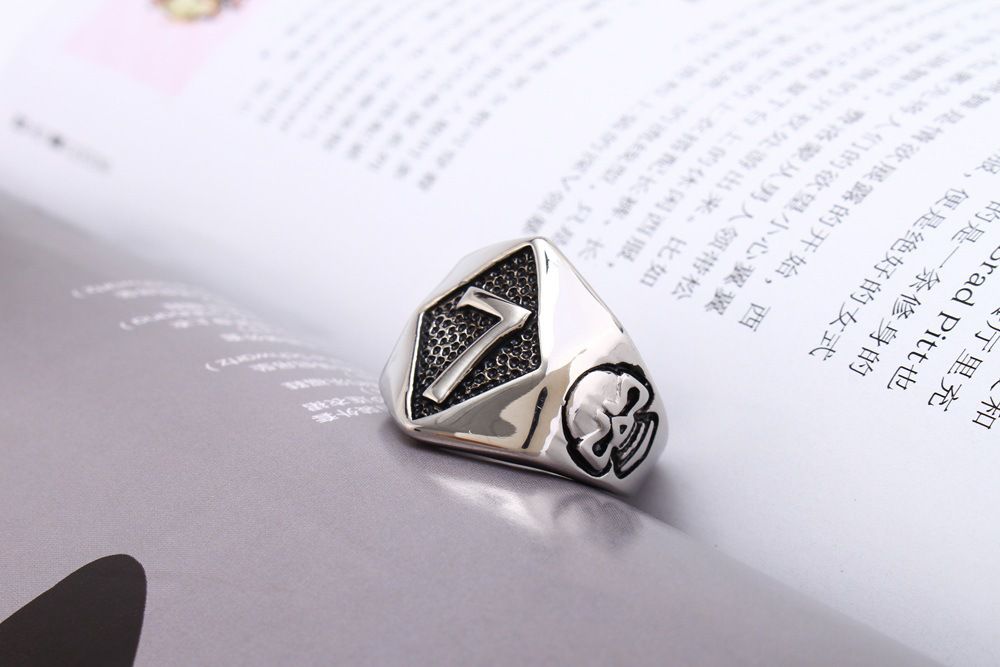 Retro Punk Skull Stainless Steel Men's Ring Number 7 | Wholesale Jewelry Only 4