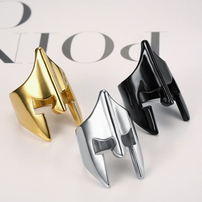 Punk Hip Hop Rock Mask Men's Stainless Steel Ring | Wholesale Jewelry Only 0